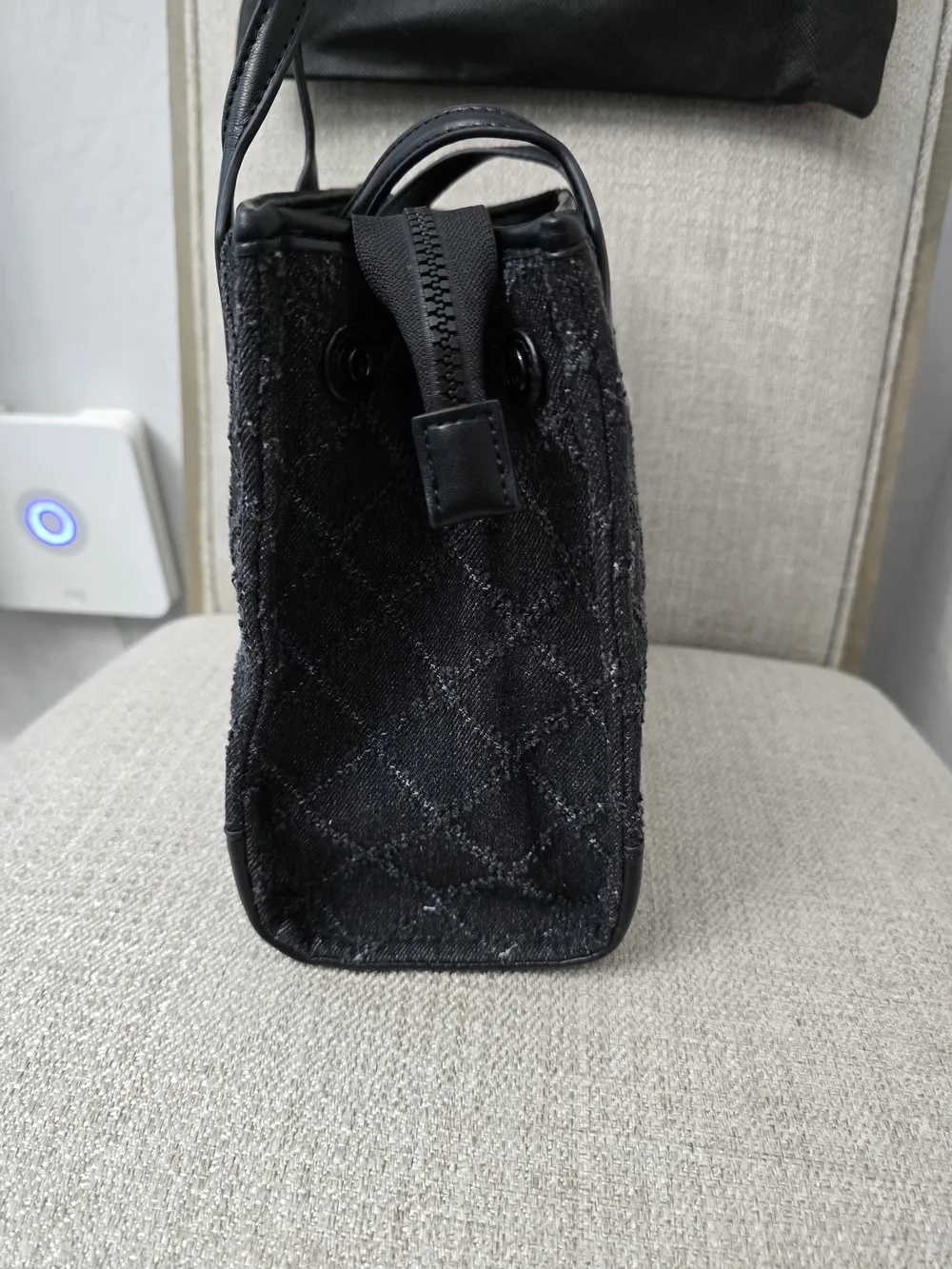 NWT Kurt Geiger London Small Surrey Quilted Denim Tweed Tote